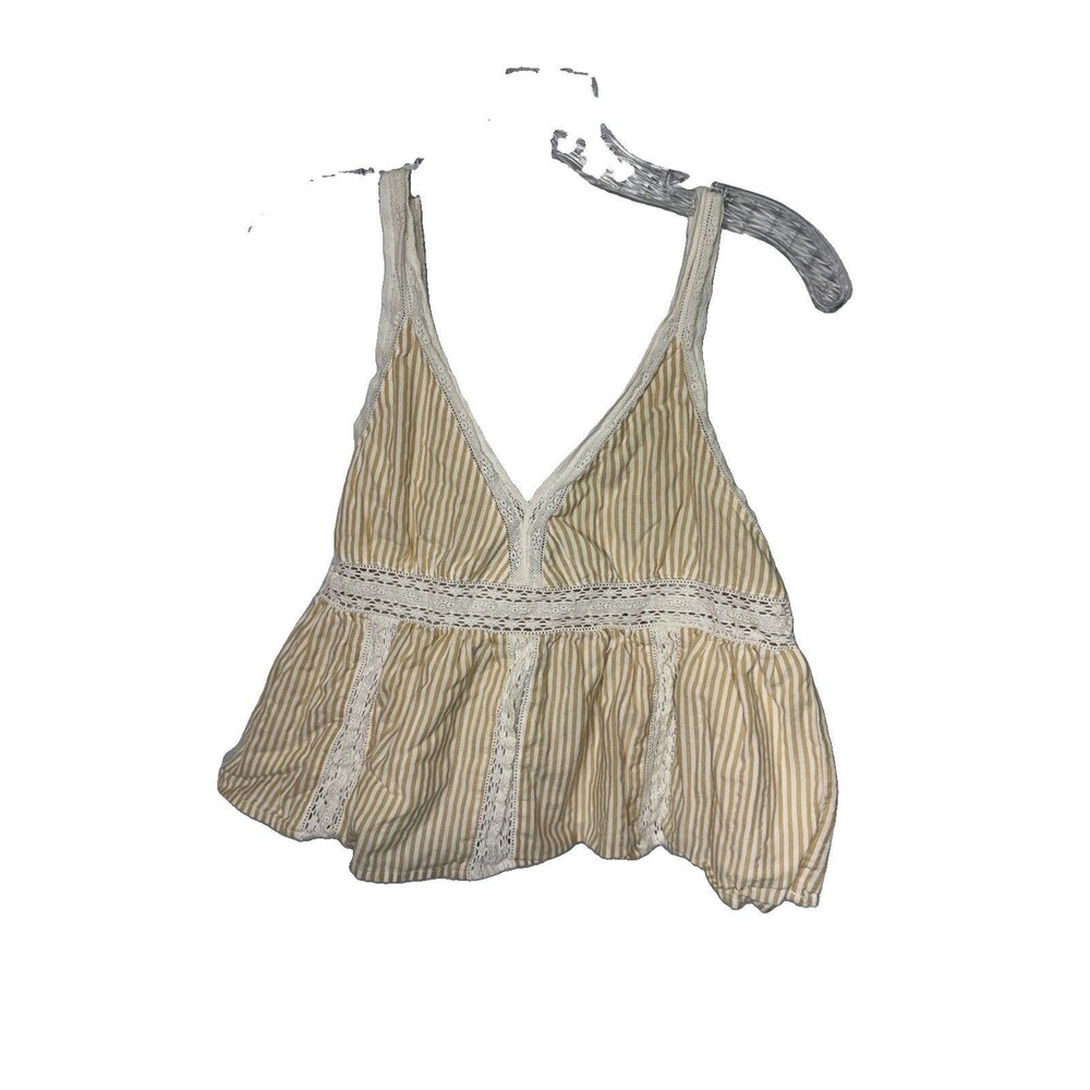 American Eagle Lace Babydoll Crop Top, a 100% cotton L Lined Coquette Y2K Summer